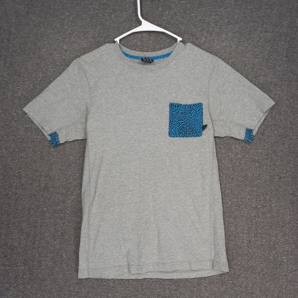 Nike Air Jordan Pocket t Shirt Mens Small Grey Blue Elephant Print‎ Cement